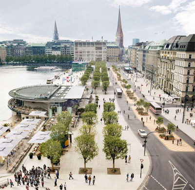 Weitgehend autofreier Jungfernstieg