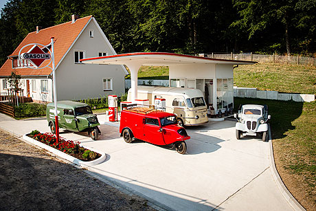 Symbol für den Aufbruch in das automobile Zeitalter: die 1950er- Jahre-Tankstelle