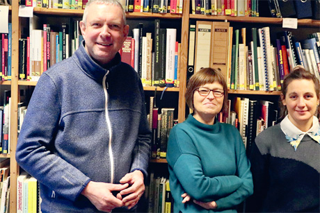Ein Teil des Vorstands des St. Pauli- Archiv e. V. (v. l. n. r): Martin Spruijt, Gunhild Ohl-Hinz, Kristina Patzelt